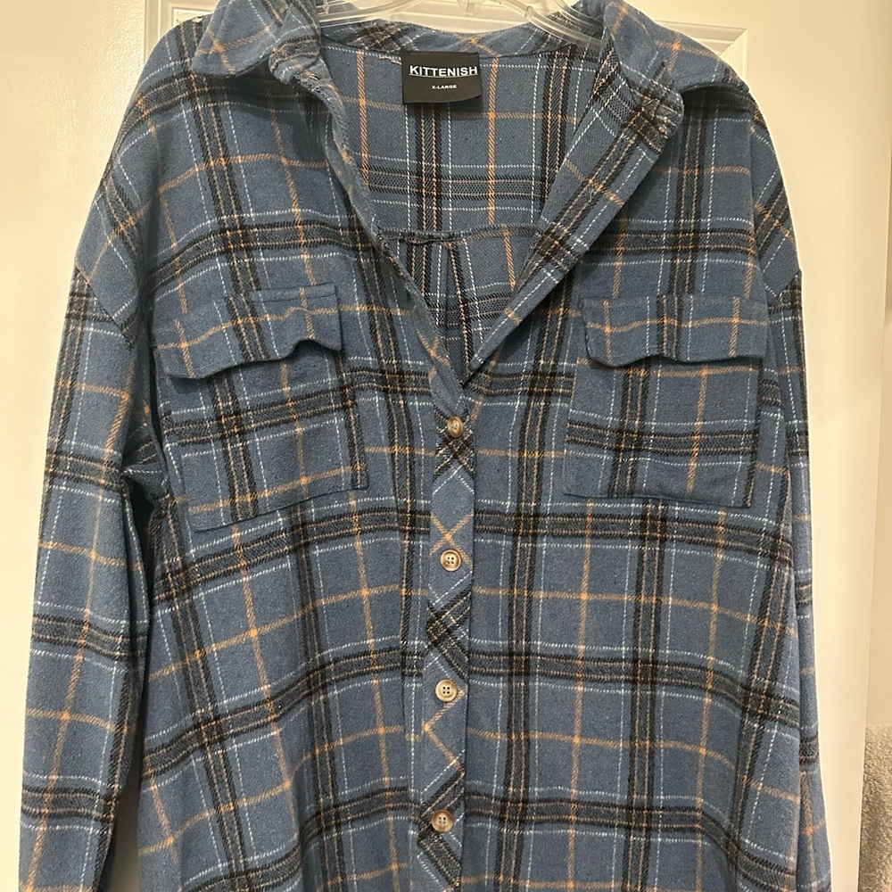 Kittenish Plaid Button Up Top